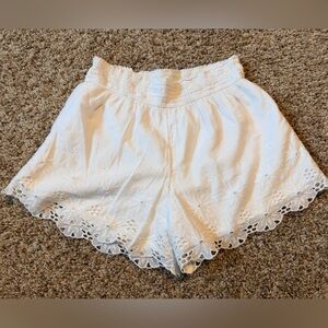 Abercrombie Kids White Eyelet High Waist Shorts